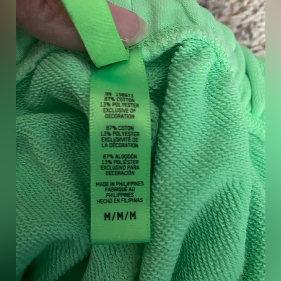 Neon Green Skims Lounge French Terry Like Wide Leg Drawstring Pants - Picture 5 of 7